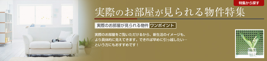 実際のお部屋が見られる物件特集