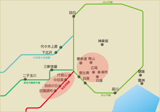 イラスト：東京23区内地図
