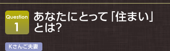 Question1 あなたにとって「住まい」とは？