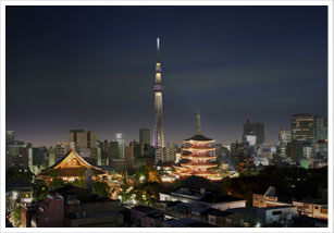 開業後は浅草の夜景に美しくライトアップされる（イメージ画像）