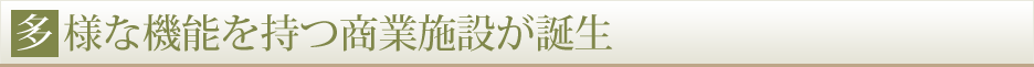 多様な機能を持つ商業施設が誕生