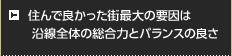 住んで良かった街最大の要因は沿線全体の総合力とバランスの良さ