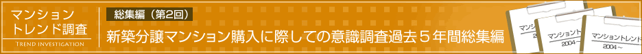 総集編第2回 新築分譲マンション購入に際しての意識調査過去5年間総集編