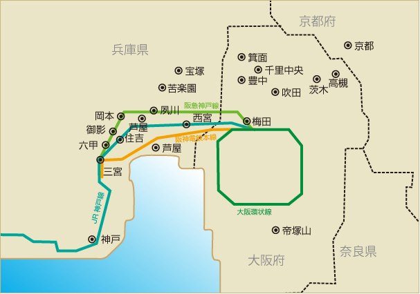 イラスト：関西圏地図