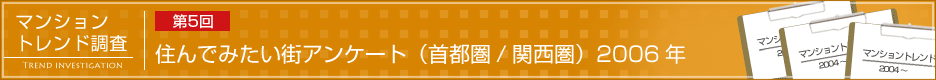 第5回住んでみたい街アンケート（首都圏／関西圏）2006年