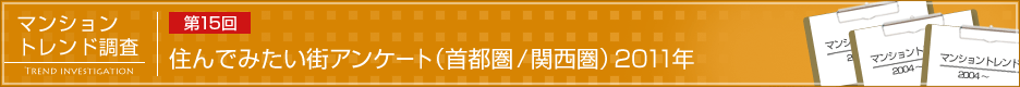 第15回 住んでみたい街アンケート（首都圏／関西圏）2011年