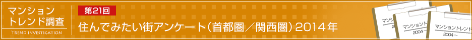 第21回 住んでみたい街アンケート（首都圏／関西圏）2014年