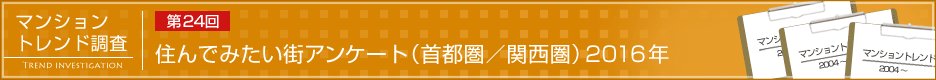 第24回 住んでみたい街アンケート（首都圏／関西圏）2016年